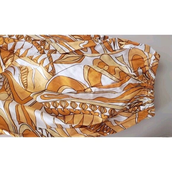 NWT AAKAA CUT OUT LONG SLEEVE ABSTRACT PRINT LONG DRESS SZ SMALL - Picture 9 of 9